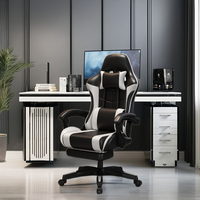 Fauteuil pivotant pour filles avec écran LED, accessoires de canapé de jeu, moniteur, en cuir synthétique élégant et acier inoxydable pour jeux sur ordinateur