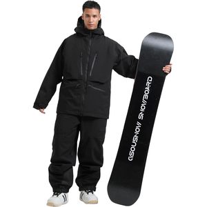 Ensemble veste et pantalon de ski pour homme grande taille personnalisé, imperméable 15K, respirant 10K, isolé, coupe ample, pour snowboard - Product Image 3
