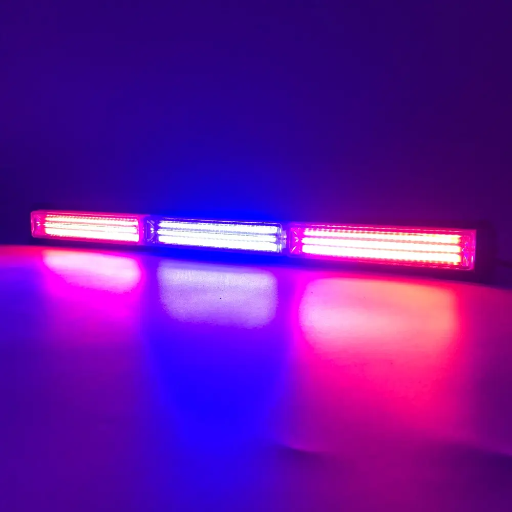 ไฟฉุกเฉินสำหรับรถ COB LED สีแดงสีฟ้าสีเหลืองอำพัน Strobe 7โหมดแฟลช12โวลต์
