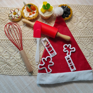 LX-0104 Set da Forno Natalizio da 8 Pezzi per Bambini Set da Cucina e Pasticceria Veri Utensili per Piccoli Chef con Mattarello per Bambini - Product Image 2