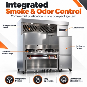 Système de purification des fumées sans conduit pour cuisines commerciales, idéal pour les woks Kwali, les cuisinières, les friteuses, les plaques de cuisson, les grilles à steak - Meilleure vente - Certifié CE - Product Image 3
