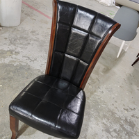 Chaise en bois massif moderne et simple avec dossier haut rembourré pour la maison, l'hôtel, le restaurant, chaise en cuir