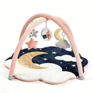 Alfombra de Juego para Bebés con Diseño de Cielo Estrellado, Luna y Nubes, con Juguetes Colgantes para la Habitación Infantil, para Gatear y Estimular el Sentido Táctil - Product Image 4