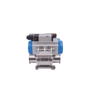 Vanne à boisseau sphérique pneumatique sanitaire en acier inoxydable de haute qualité, 3 pièces, pour installation rapide d'eau, Vanne à boisseau sphérique sanitaire en acier inoxydable à 3 voies - Product Image 4