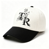Casquette de baseball unisexe personnalisée OEM ODM avec broderie contrastante, six panneaux, visière incurvée, en coton, style vintage, formelle, décontractée, pour le week-end