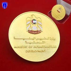 UAE 두바이 동전 burj khalifa 기념품 동전 인프라 개발부 골드 에나멜 메달