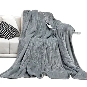 Cobertor aquecido elétrico com aquecedor de cama com desligamento automático 220V Microplush