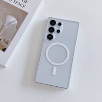 Étui rigide transparent ultra-fin en PC pour Samsung Galaxy A17 S25 Ultra S24 Plus S23 S22 A56, compatible avec la charge sans fil, coque transparente magnétique