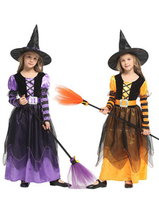 <span class=keywords><strong>Costume</strong></span> da <span class=keywords><strong>Strega</strong></span> di Halloween per Bambine, Set Principessa Deluxe con Cappello, Abito da <span class=keywords><strong>Strega</strong></span> per Feste in Maschera - Product Image 2