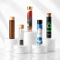 Tube en verre borosilicate personnalisé de 120 mm, à l'épreuve des enfants, format King Size, pour l'emballage de pré-rouleaux d'herbes sèches, à large ouverture, compatible avec 3 cônes