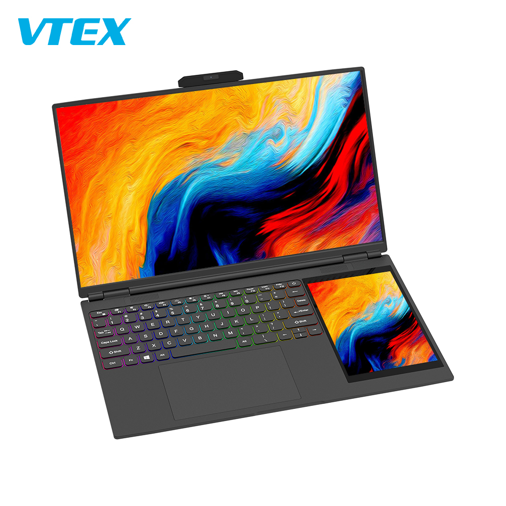Недорогой двухэкранный ноутбук Vtex, персонализированный ноутбук I7 10-го Uhd, высокопроизводительный портативный ноутбук с двойной видеокартой, ноутбук