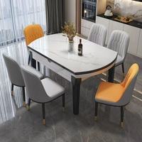 Table à manger ronde extensible moderne en verre avec finition brillante, ensemble table et chaises pliables pour la maison, le bureau et le salon