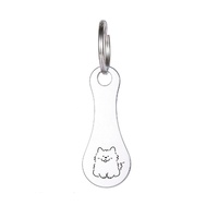Porte-clés en acier inoxydable style américain, motif dessin animé chiot chaton, décoration suspendue, jeton de supermarché, cadeau promotionnel d'entreprise