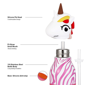 Bouteille d'eau isotherme avec tête d'animal mignonne, 24H froid, 12H chaud, sans BPA, idéale pour les enfants en déplacement - Product Image 6