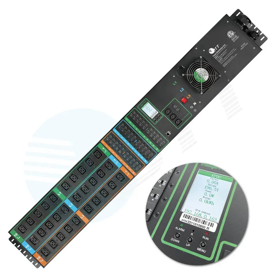S21 t21 3 fases 160A 200A IP SNMP Control remoto C19 Rack Switched Smart Meter Unidad de distribución de energía PDU