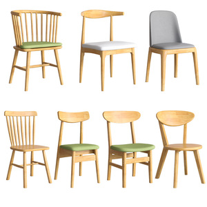 Solid Wood Nordic Style <b>Dining</b> <b>Chair</b> With Backrest For Home <b>Dining</b> Adult Use Natural Wood Color Walnut White - Product Image 4
