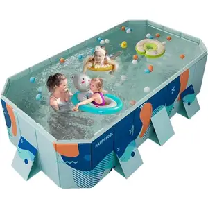 Neuzugang Großhandelspreis individuelles 166 × 107 × 45 cm PVC-Außen-schwimmbad mit aufblasbarem rechteckigen Familien-Schwimmbad für Kinder und Erwachsene