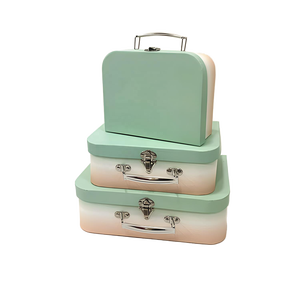 <span class=keywords><strong>Maleta</strong></span> de color degradado de alta calidad, Juego de 3 piezas, caja de regalo de mano, caja de embalaje de regalo con mango de metal, disponible (se acepta personalizado) - Product Image 3