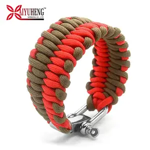 Baiyuheng China, venta al por mayor, cómodo 550 de supervivencia Paracord hecho a mano Paracod reloj banda pulsera