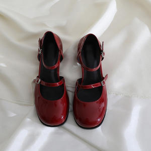 YT 2025 Verano Nueva moda Sandalias de punta cuadrada para mujer Retro Bun Head, zapatos de cuero pequeños Mary Jane de tacón medio - Product Image 2