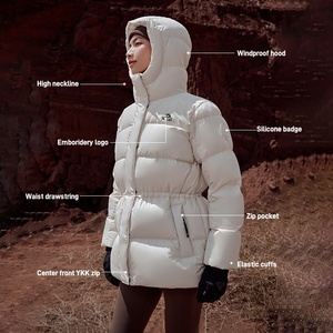 Veste en duvet Pelliot Outdoor 800 Puff pour femme, nouvelle veste d'hiver ultra-légère, chaude, ajustée, polyvalente, à capuche, en duvet d'oie - Product Image 5