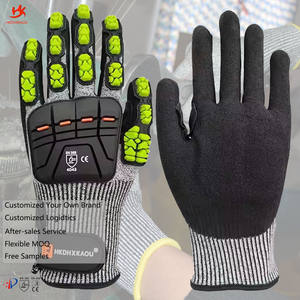 قفازات جديدة من TR مقاومة للصدمات A5 Cut-nitrile scrub مشربة بالمطاط لأعمال البناء قفازات واقية للسلامة - Product Image 1