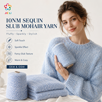 Fil de coton pailleté 10NM avec acrylique, polyester et élasthanne pour tricots femme printemps-automne, couleur personnalisée, fourniture directe usine