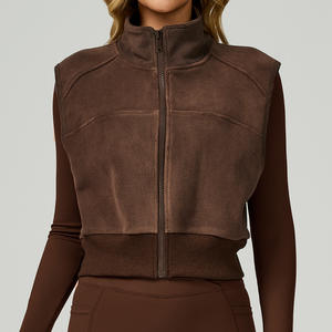 Giacca da donna di nuovo arrivo giacca sportiva senza maniche in pile con cerniera calda da donna - Product Image 5