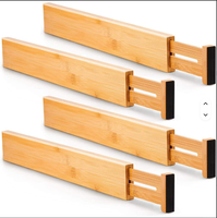 Organisateur de tiroir extensible et ajustable en bois écologique pour commode de cuisine