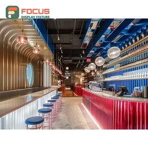 Minimal Cafe Service Counter Matte Black Finish Syrup Bottle Display Area Storefront Service Counter - Product Image 2