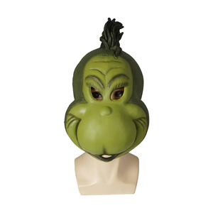 Ensemble de costume Grinch : Masque, Gants, Monstre Vert, Accessoires de Fête d'Halloween, Matériel en Émulsion pour Déguisement Complet de Personnage de Dessin Animé - Product Image 3