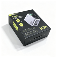 Boîte d'emballage en carton pliable et recyclable pour électronique personnalisée avec gaufrage et impression de logo sur mesure pour adaptateur de chargeur – Vente en gros