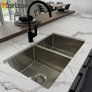 Horizon pierre de verre artificielle calacatta artificielle blanc gris veine dalle de pierre de quartz comptoir de cuisine - Product Image 2