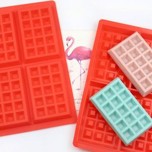 4 Cavity Waffle Silicone Mold Cake Chocolate <b>Craft</b> Candy Soap Baking Mold - Product Image 6