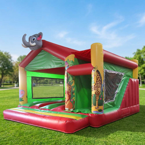 Castillo Inflable Grande para Niños con Tobogán y Trampolín, Certificado CE, PVC Ignífugo, Fácil de Instalar - Product Image 1