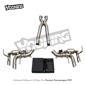 Reemplazo Directo de Fábrica para Ferrari Purosangue FUV V12 6.5L <span class=keywords><strong>2022</strong></span>+SS304, Silenciador Trasero con Tubo Intermedio X y Sistema de Válvulas Inteligentes - Product Image 2