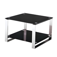 Table basse de bureau moderne grande table basse nordique de luxe en verre trempé d'acier inoxydable de salon