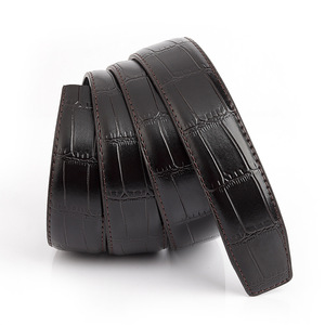 Cinturón de Cuero Genuino para Hombre, Diseño de Cocodrilo con Hebilla Giratoria de Diamantes de Imitación, Marca de Lujo de Diseñador Famoso - Product Image 2