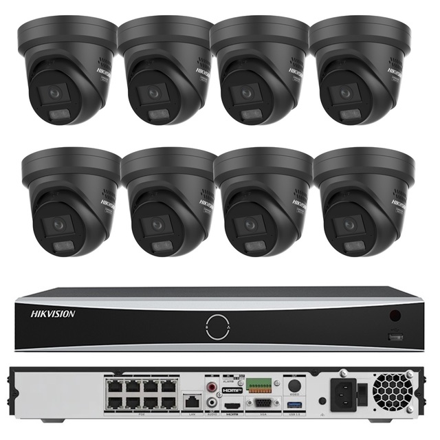 Hik Original Security Camera Kit DS-2CD2387G3-LIS2UY/SL 8MP Ai ColorVu3.0 Camera DS-7608NXI-I2/8P/S(E) 8CH 8PoE 4K AcuSense NVR