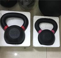 Kettlebells de compétition avec logo personnalisé, revêtement en poudre, anneaux colorés, fonte durable, poids de 4 à 32 kg, musculation, salle de sport, fitness à domicile