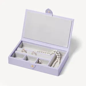 Portable jewelry storage box crocodile pattern PU Leather small ring earring necklace travel jewelry boxes