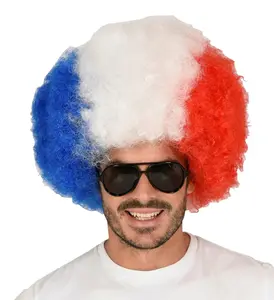 Sport Event Cheerleading Party Cheering Props France Costa Rica Football Soccer Fans Clown Wigs Flag Color Fan Wig Hat