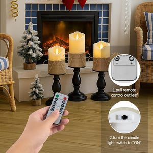 Bougie électronique LED télécommandée en forme de balle en corde de chanvre, lampe à bougie sans fumée, lampe décorative de simulation - Product Image 4