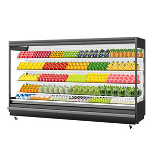 Enfriador de cortina de <span class=keywords><strong>aire</strong></span> Multideck de 2-8 ° C, cortina nocturna LED de ahorro de energía, pantalla frontal abierta, nevera para estantes de exhibición de supermercado - Product Image 1
