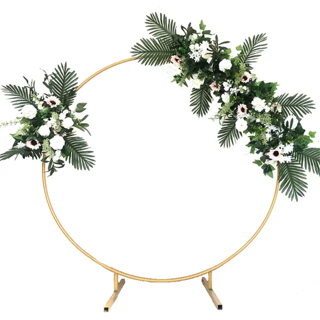 Wholesale Gold Round Metal Wedding Arch Circle Balloon Arch Stand for Wedding Indoor Outdoor Party Decoration