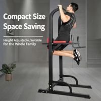 Torre de Ejercicios Multifuncional Portátil de Acero con Altura Ajustable para Entrenamiento de Fuerza en Casa: Dominadas, Flexiones, Elevación de Piernas