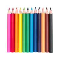 Lot de 12 crayons de couleur unie miniatures FLOWood, crayons pigmentés lisses, ensemble de crayons portables de poche, pour l'école, les enfants, les voyages