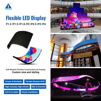 Module LED souple personnalisé haute luminosité, écran LED P2 P2.5 P3 P4 P5 P6, mur vidéo flexible, affichage LED tunnel pour la publicité