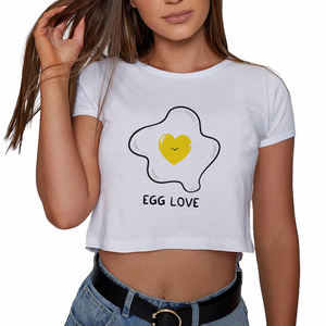 Crop Tops T-shirts Femmes Femme Cropped Tees T-shirts 100% Coton 2021 Femme T-shirt Avec Logo Designers Manches Courtes Jersey Long - Product Image 4