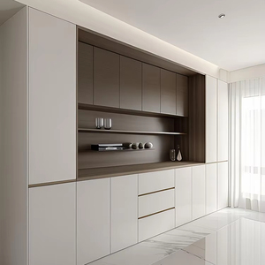 Hiện đại rắn ánh sáng màu gỗ ăn sideboard & Hiển thị tủ 5 + ngăn kéo với sơn mài kết thúc bản lề particleboard carcase - Product Image 6